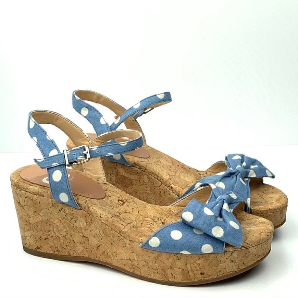 GB Gianni Bini sandals 7 polka dot cork platforms - Picture 13 of 13